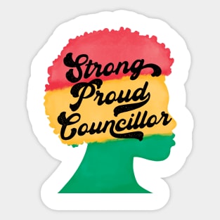 Strong Proud Councillor Afro Black History Month Sticker